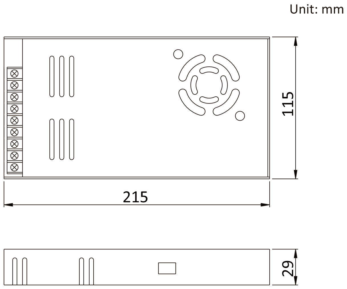Чертеж блока питания JLV-12350K-D 1